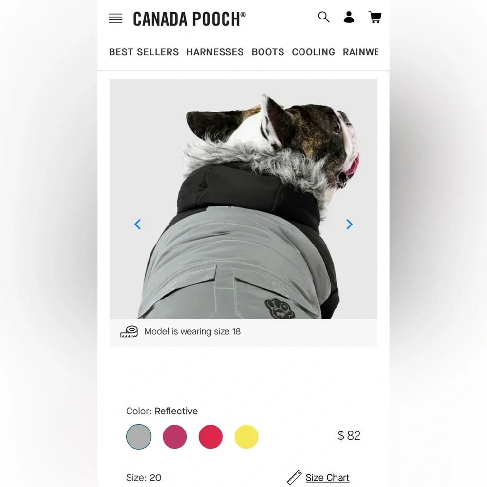 Canada Pooch True North Dog Winter Parka Jacket - Size 20